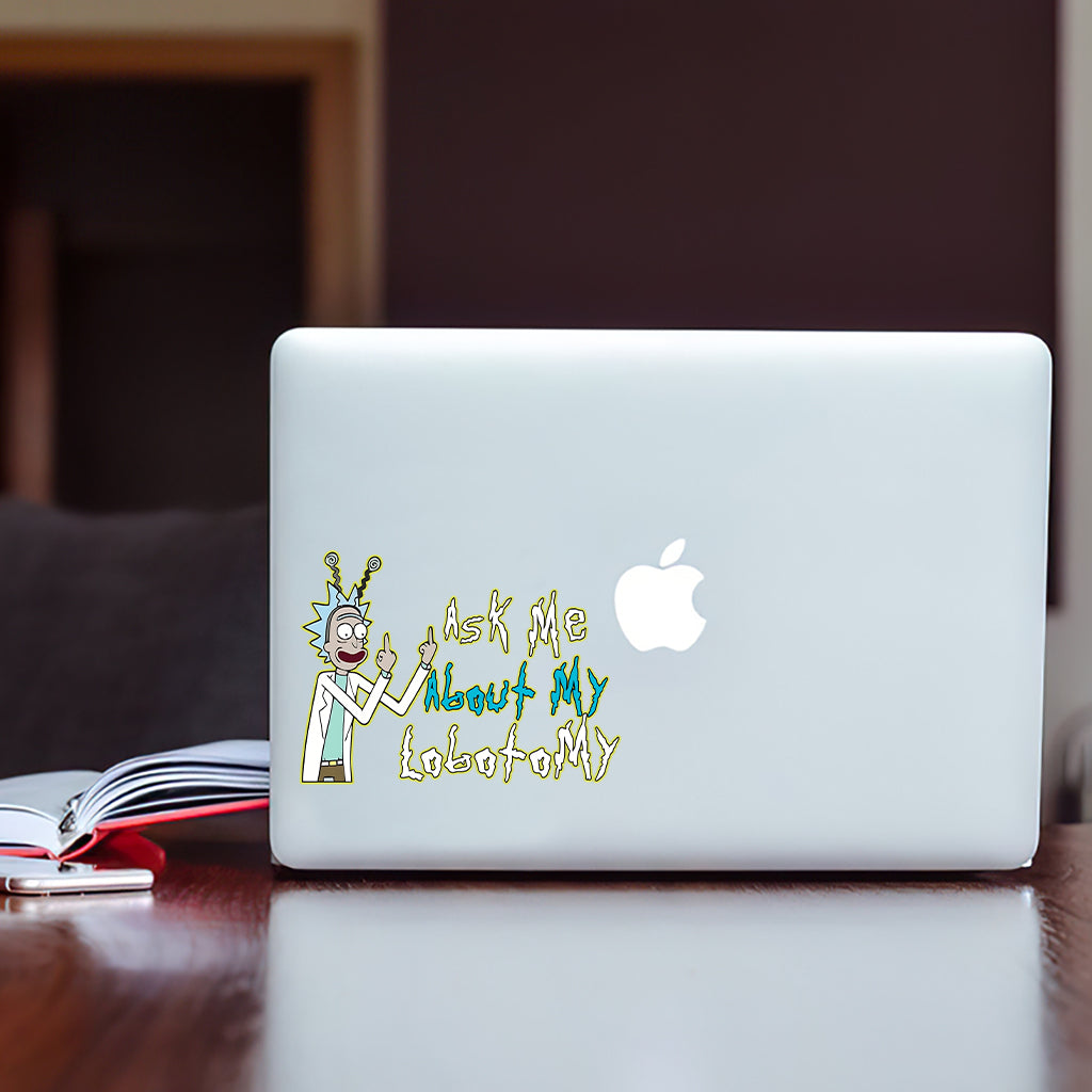 Personalized Science Decal 'Ask Me About My Lobotomy' Custom Design for Car or Laptop Decal Full GradoCreations