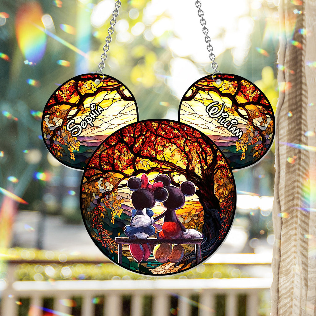 Personalized Mouse Couple Window Hanging Suncatcher Ornament Gift Window Hanging Suncatcher Ornament GradoCreations