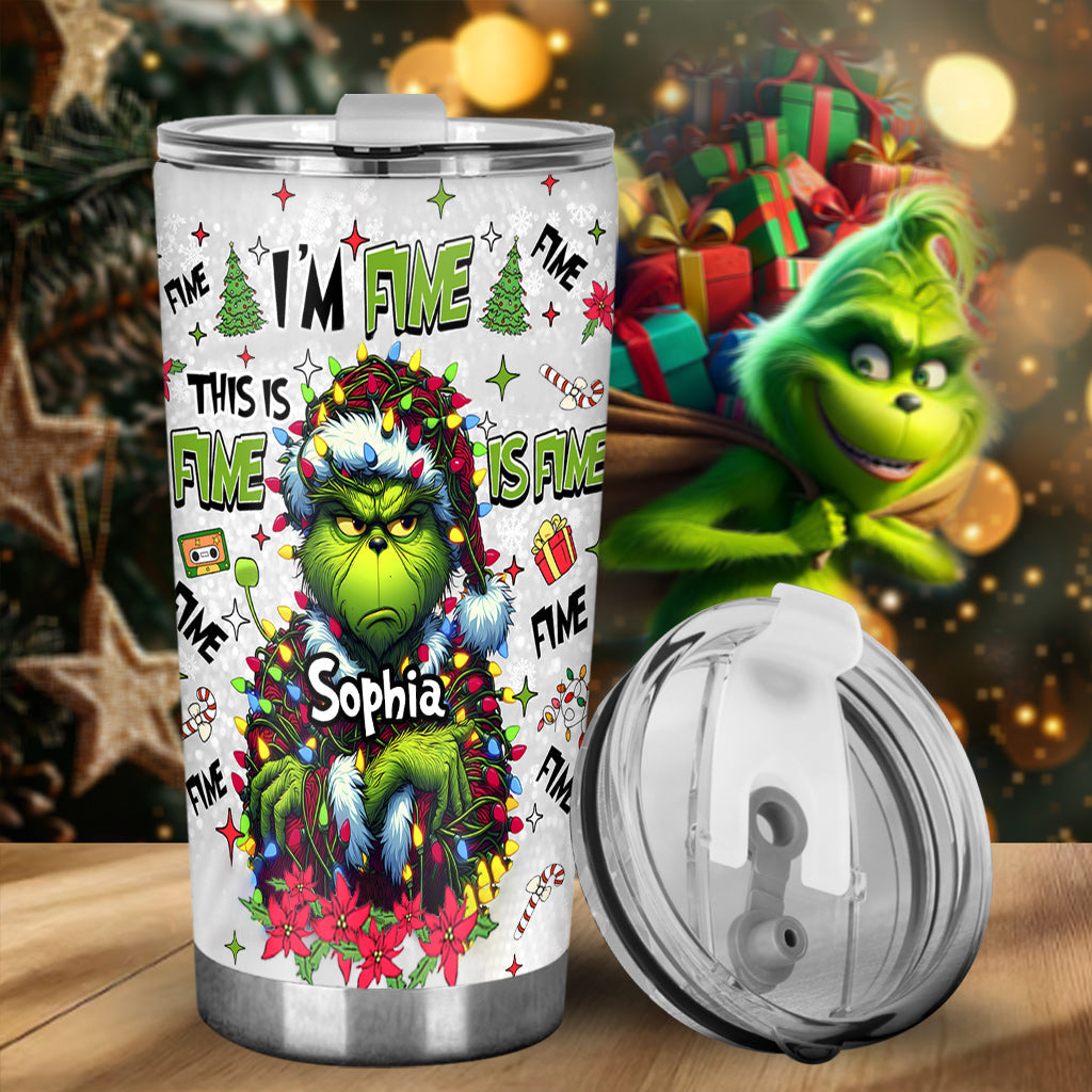 Personalized Grinch Tumbler Christmas Gift for Mom with Name Tumbler GradoCreations