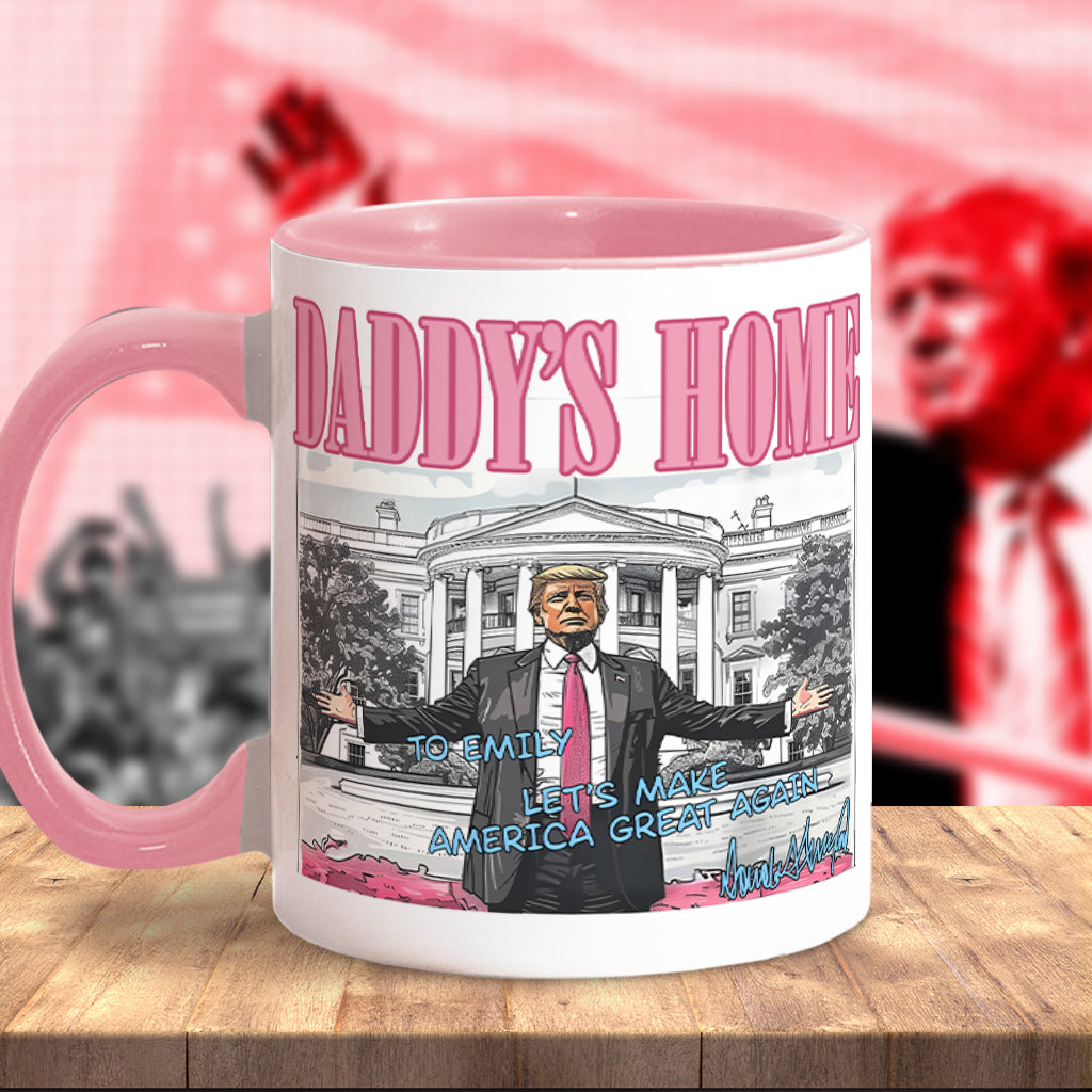 Personalized Two-Tone Accent Mug Custom Name Gift for Dad Accent Mug GradoCreations
