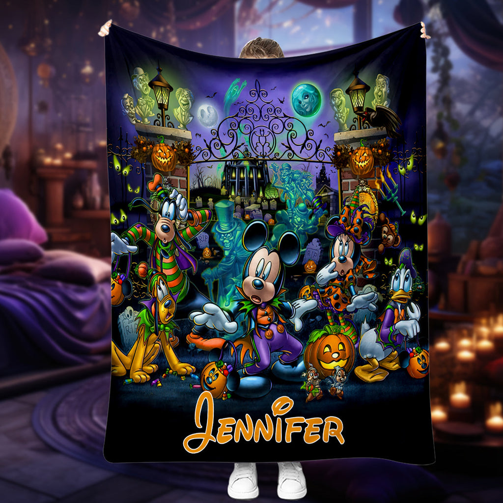 Personalized Halloween Blanket Custom Name Cozy Gift Blanket GradoCreations