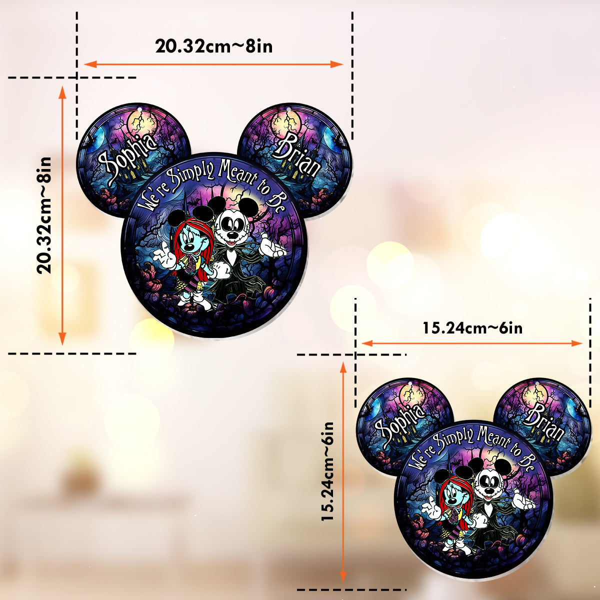 Personalized Mouse Suncatcher Ornament for Couples | Unique Gift Idea Window Hanging Suncatcher Ornament GradoCreations