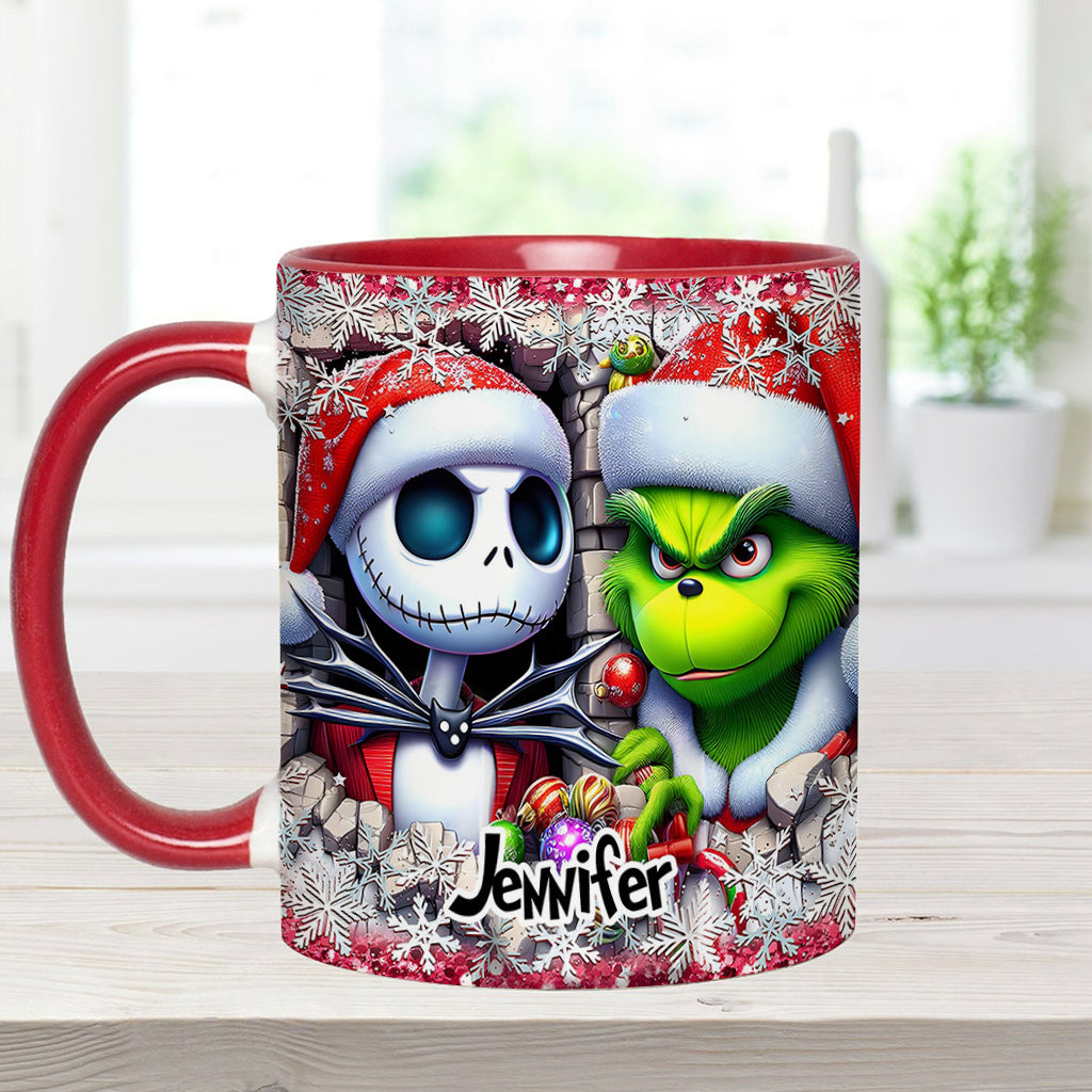 Personalized Nightmare Christmas Accent Mug Custom Name Gift Accent Mug GradoCreations