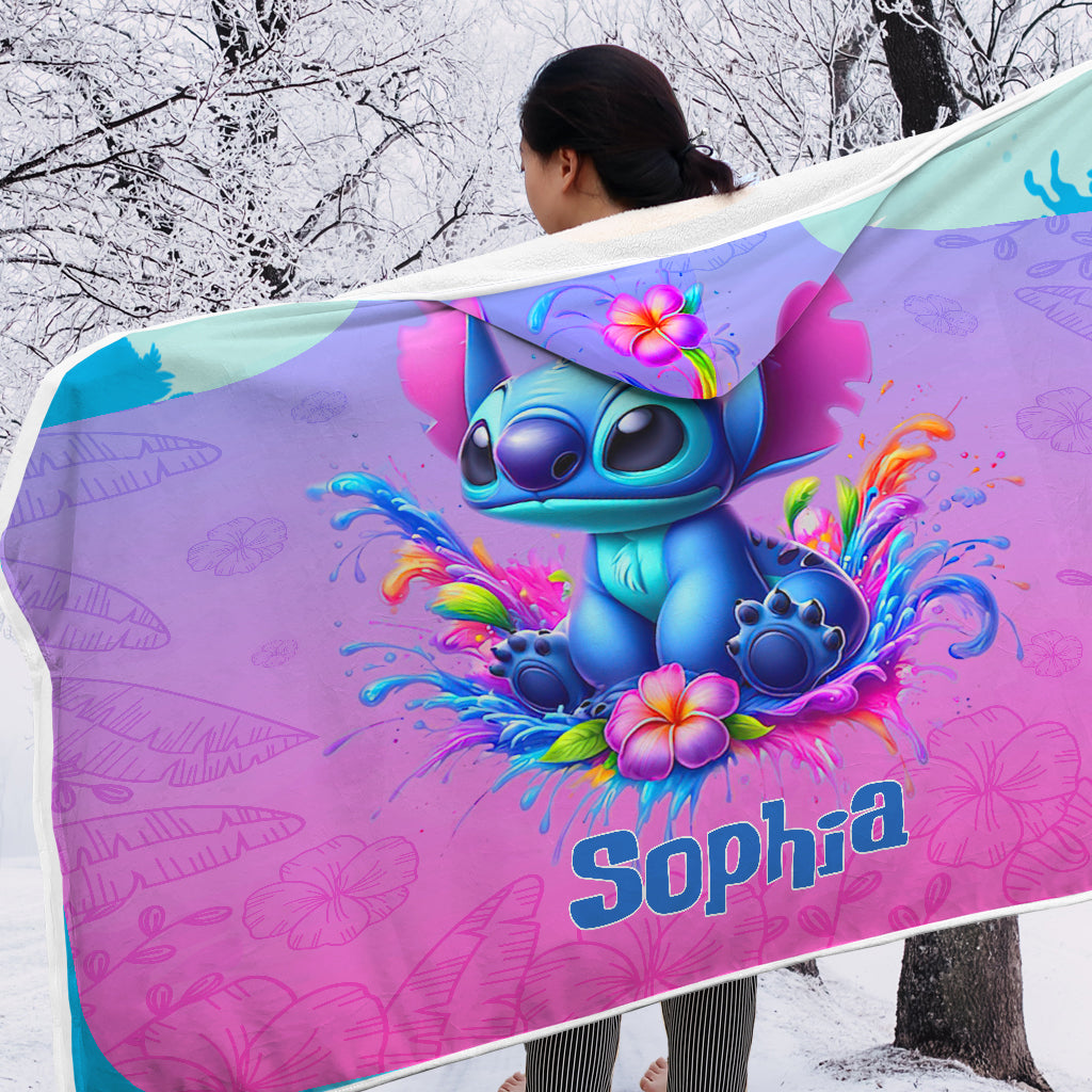 Personalized Hooded Blanket with Cute Character Design for Kids Hooded Blanket GradoCreations