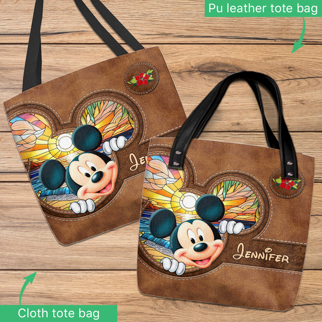 Personalized Mickey Mouse Tote Bag Custom Name Beach Gift Tote Bag GradoCreations