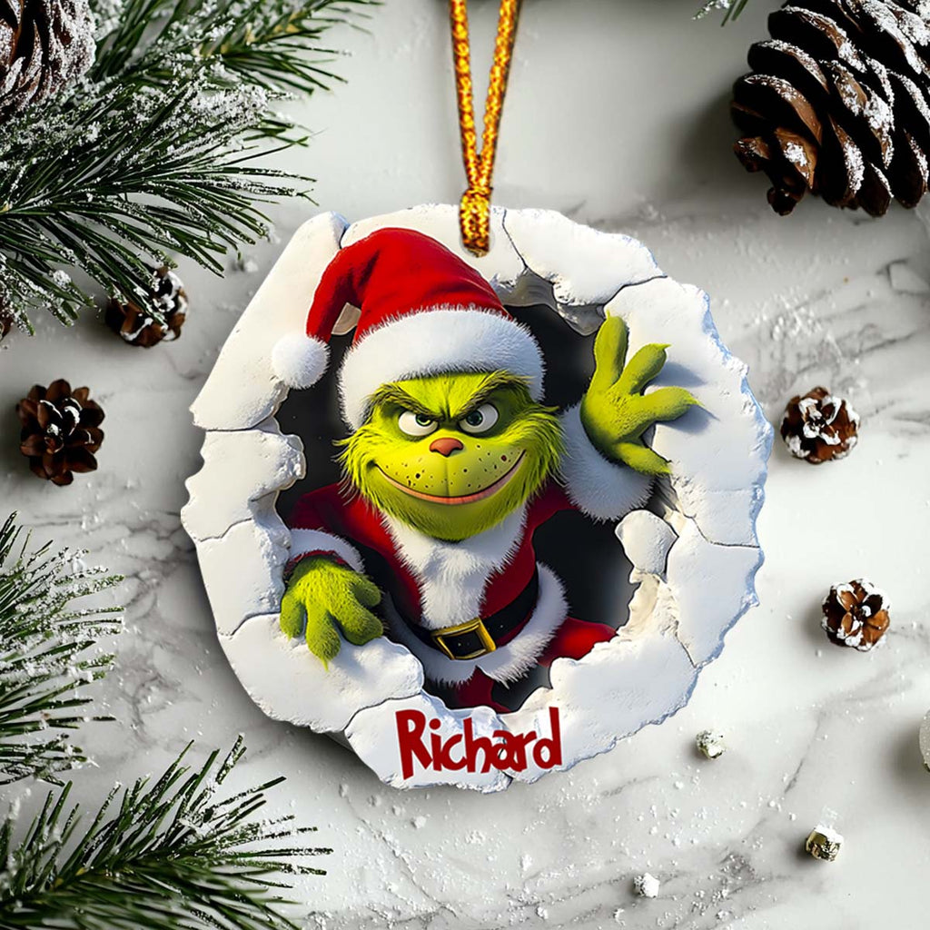 Personalized Grinch Christmas Ornament Custom Name Gift Ornament GradoCreations