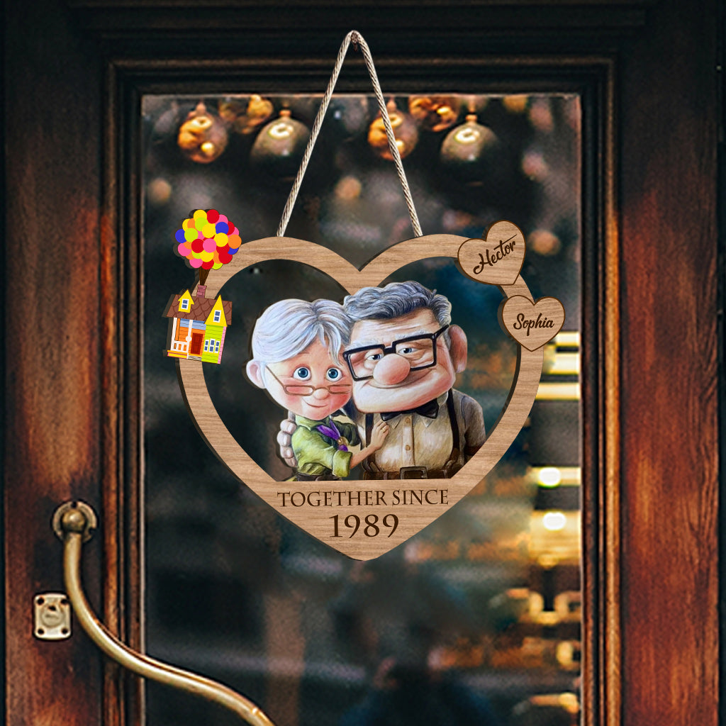 Personalized Heart-Shaped Wood Sign Custom Couple Gift Wood Sign GradoCreations