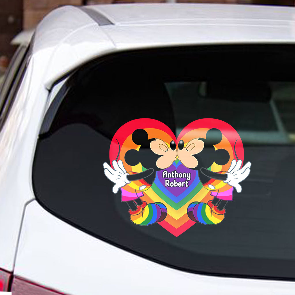 Personalized LGBT Love Mouse Couple Decal for Car & Home Decal Full GradoCreations