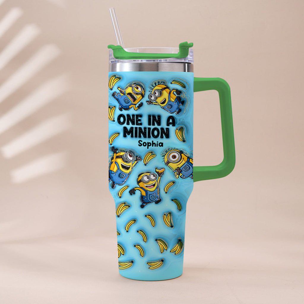 Personalized Minion Tumbler with Handle - Custom Name Gift Tumbler With Handle GradoCreations