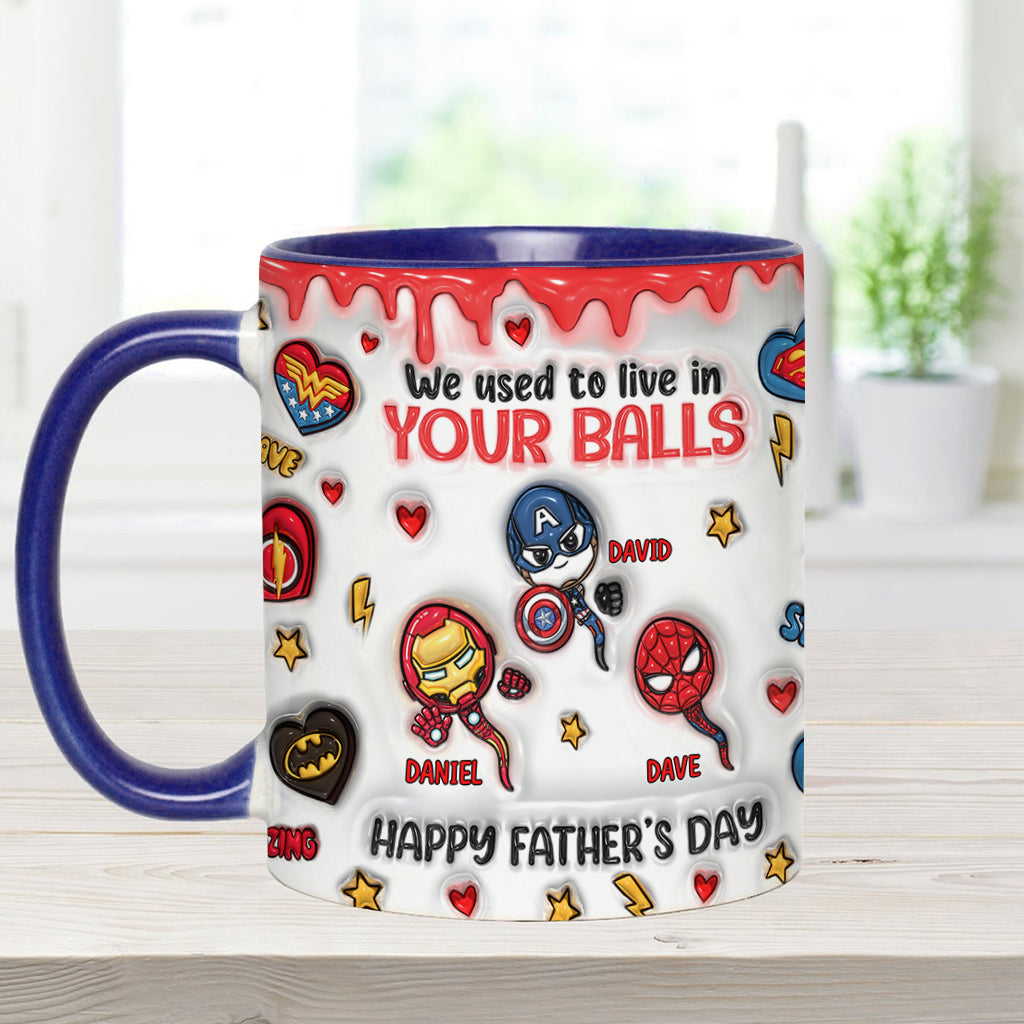 Personalized Superhero Accent Mug Custom Name Gift for Dad Accent Mug GradoCreations