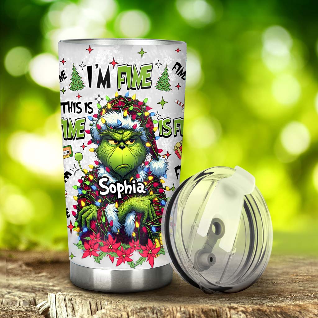 Personalized Grinch Tumbler Christmas Gift for Mom with Name Tumbler GradoCreations