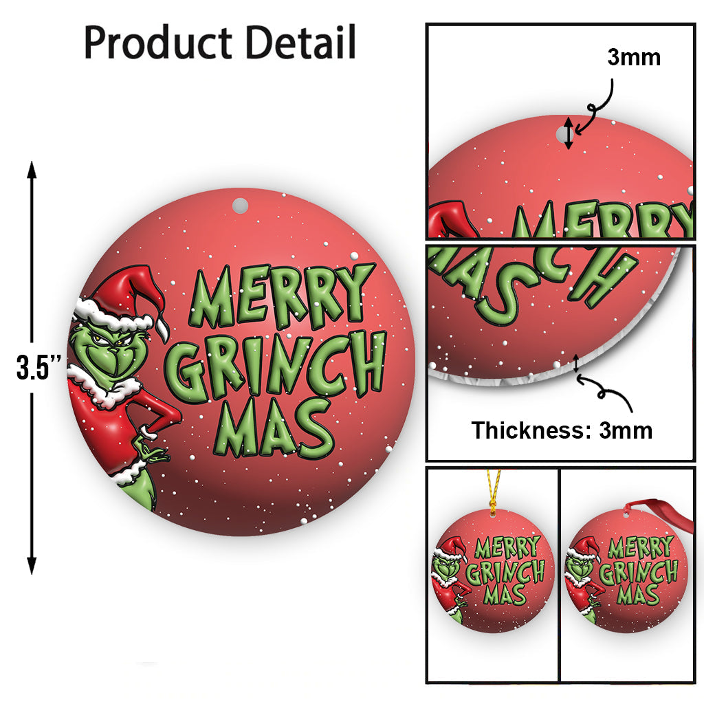 Personalized Merry Grinchmas Christmas Ornament Gift for Family Ornament GradoCreations