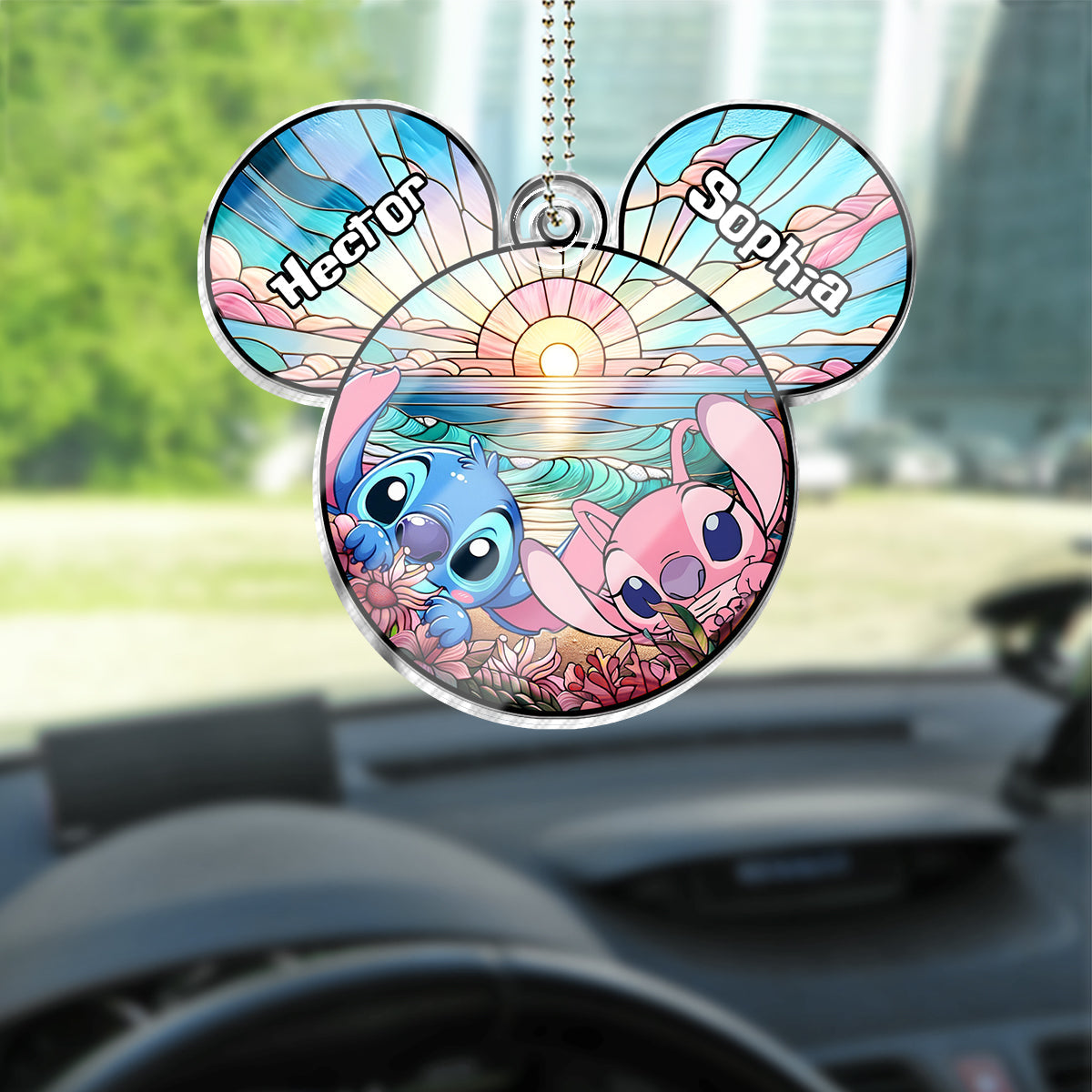 Personalized Ohana Car Ornament Custom Name Gift for Mom/Dad One-sided Custom Shaped Car Ornament GradoCreations