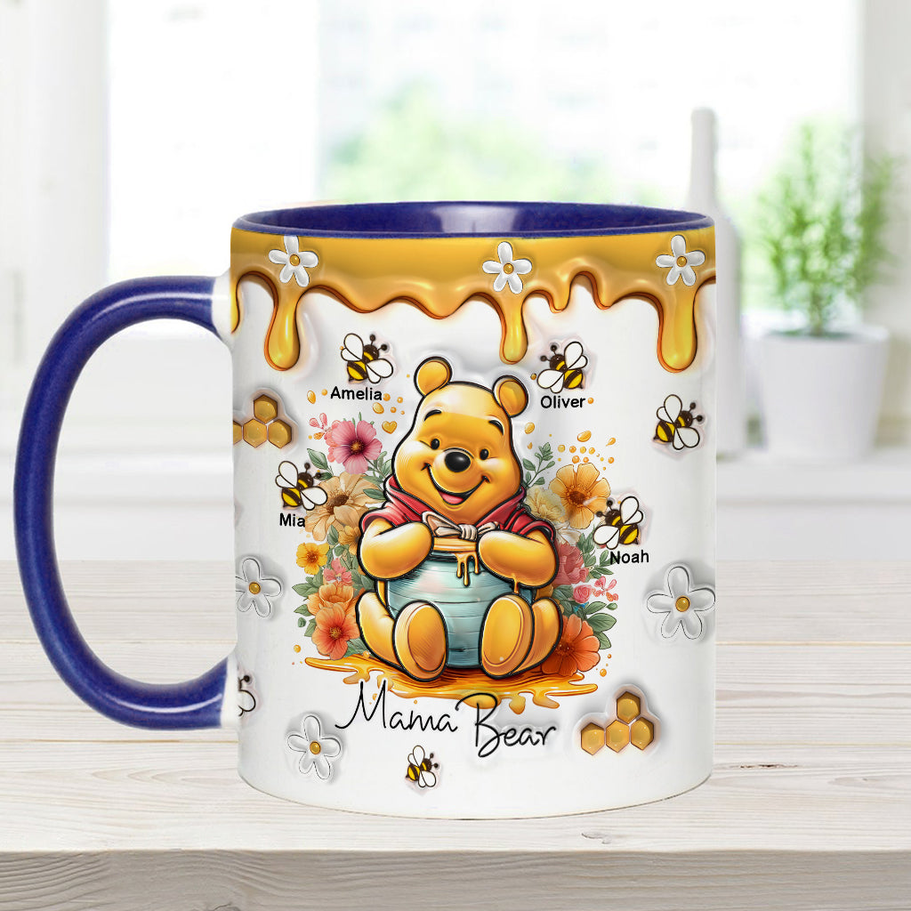 Personalized Mama Bear Accent Mug Custom Name Gift for Mom Accent Mug GradoCreations