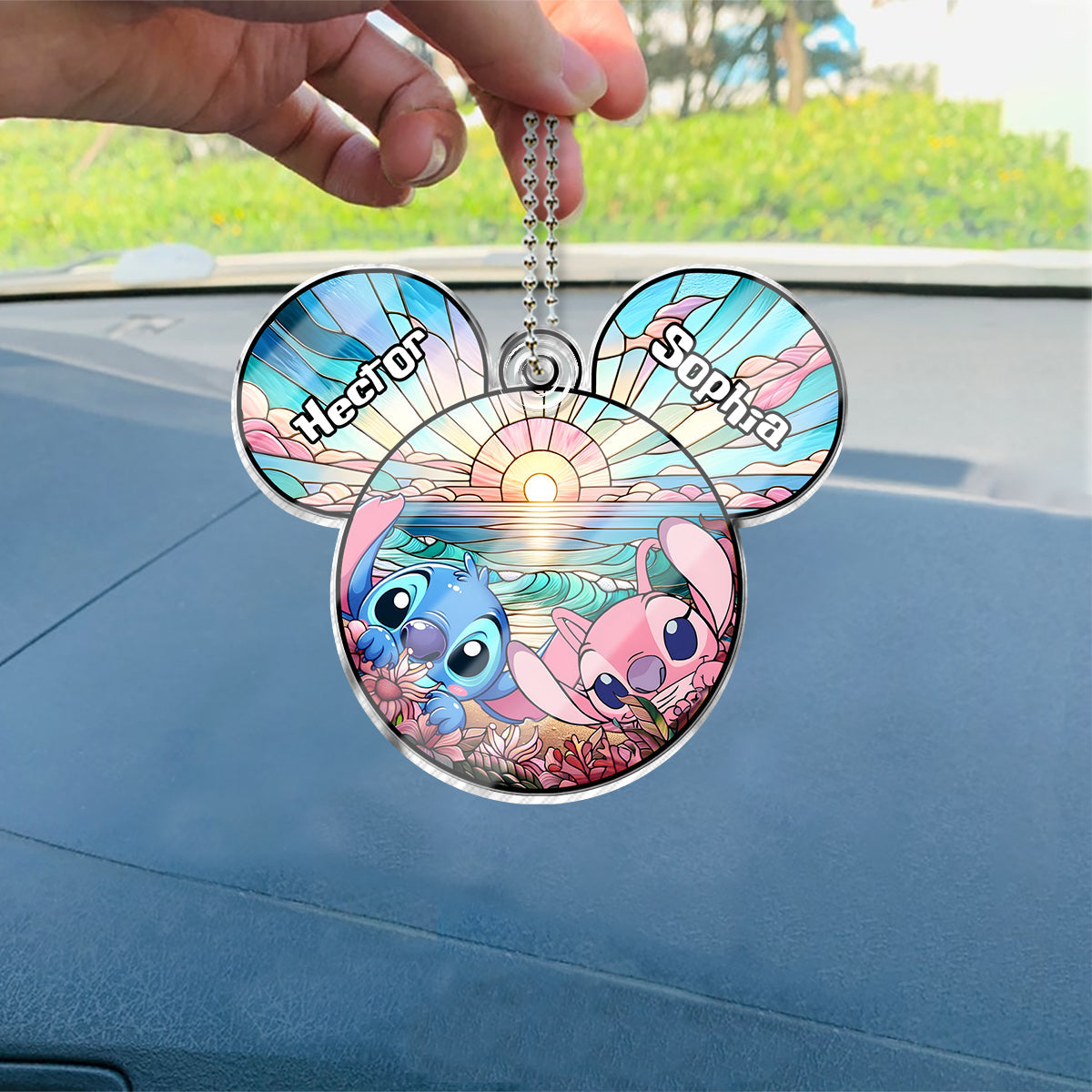 Personalized Ohana Car Ornament Custom Name Gift for Mom/Dad One-sided Custom Shaped Car Ornament GradoCreations