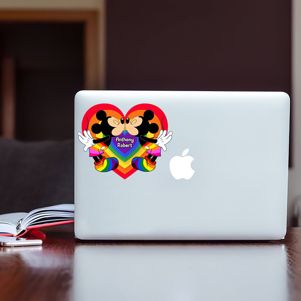 Personalized LGBT Love Mouse Couple Decal for Car & Home Decal Full GradoCreations