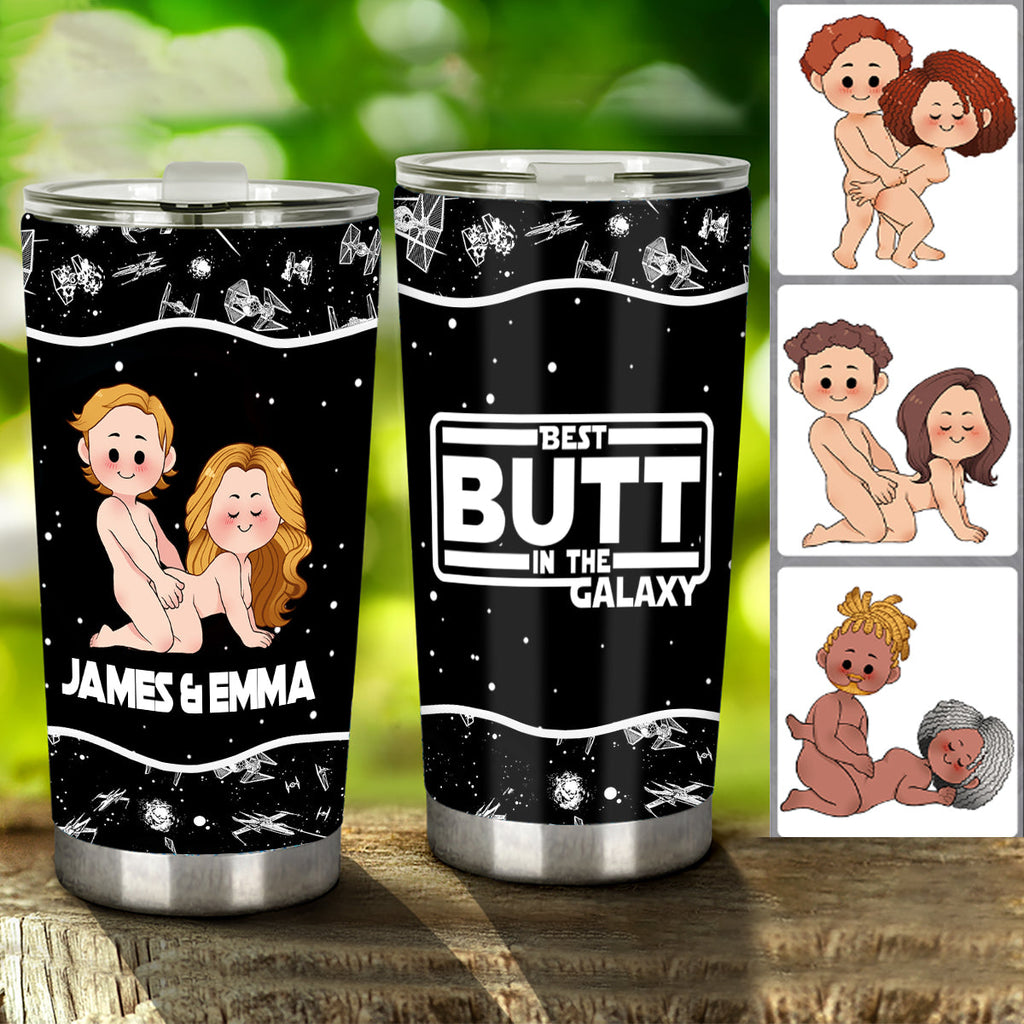 Personalized Best Butt In The Galaxy Tumbler for Couples Tumbler GradoCreations