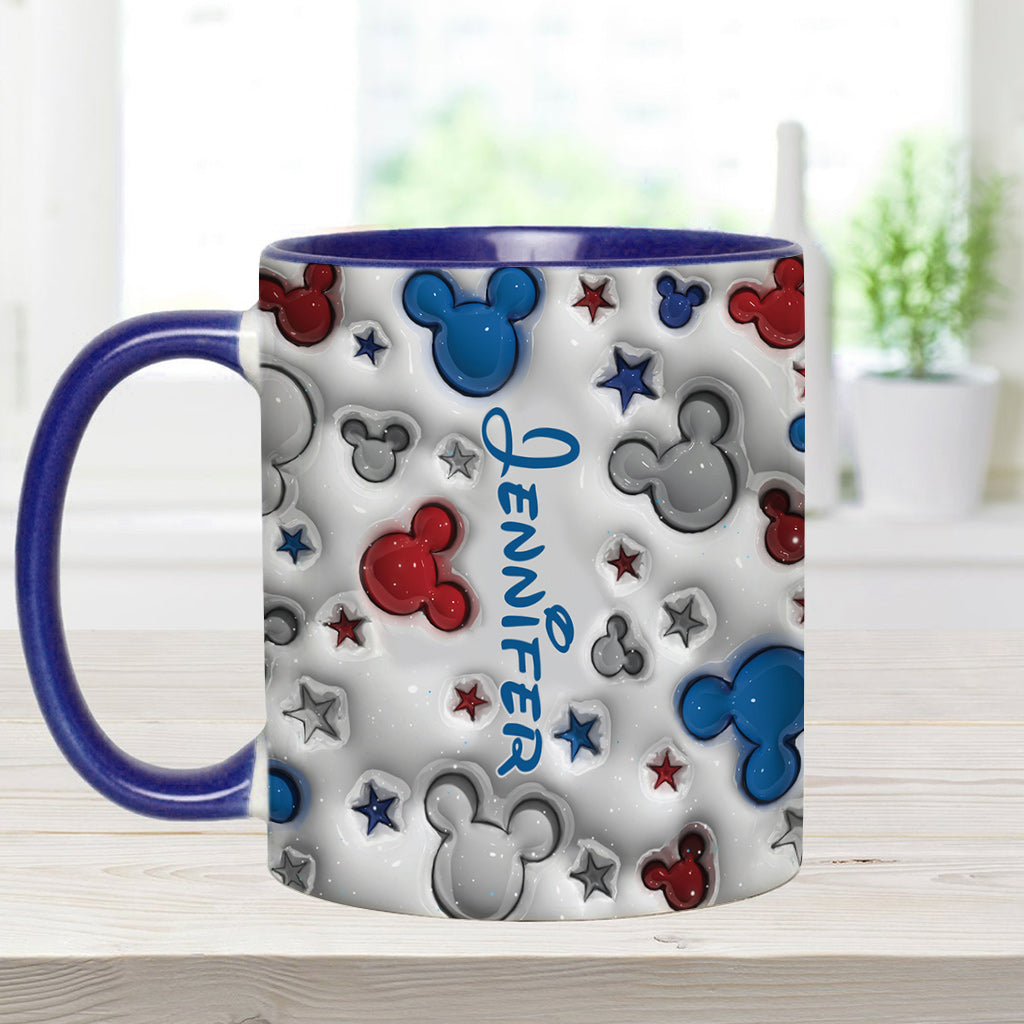 Personalized Mickey Mouse Accent Mug Custom Name Star Design Gift Accent Mug GradoCreations