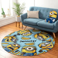 Personalized Minion Round Rug Custom Name Gift for Kids Round Rug GradoCreations
