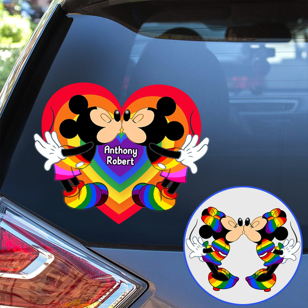 Personalized LGBT Love Mouse Couple Decal for Car & Home Decal Full GradoCreations