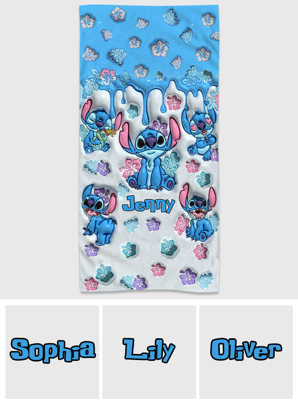 Personalized Ohana Beach Towel Custom Name Gift for Family Beach Towel GradoCreations