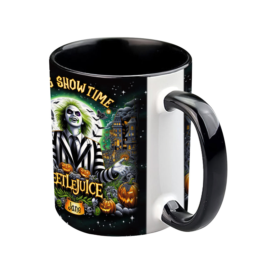 Personalized Beetlejuice Accent Mug Custom Name Gift for Halloween Accent Mug GradoCreations