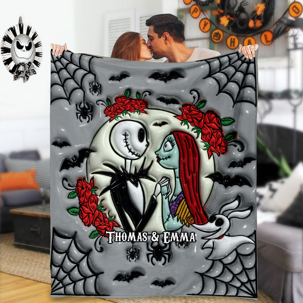 Personalized Nightmare Blanket Custom Name Gift for Couples Blanket GradoCreations