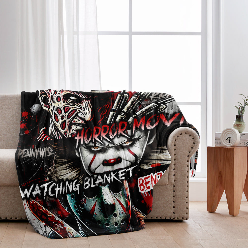 Personalized Horror Movie Watching Blanket Custom Name Gift Blanket GradoCreations