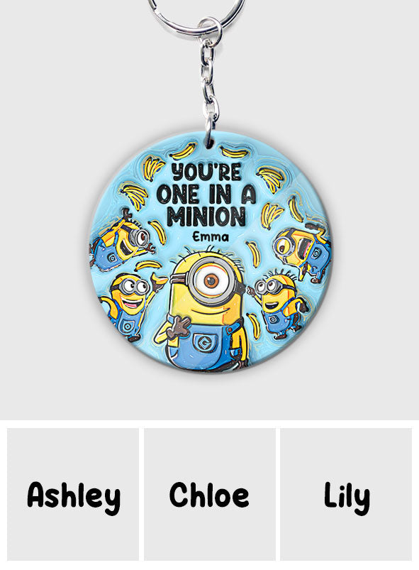 Personalized Keychain You're One In A Minion Gift for Kids Keychain GradoCreations
