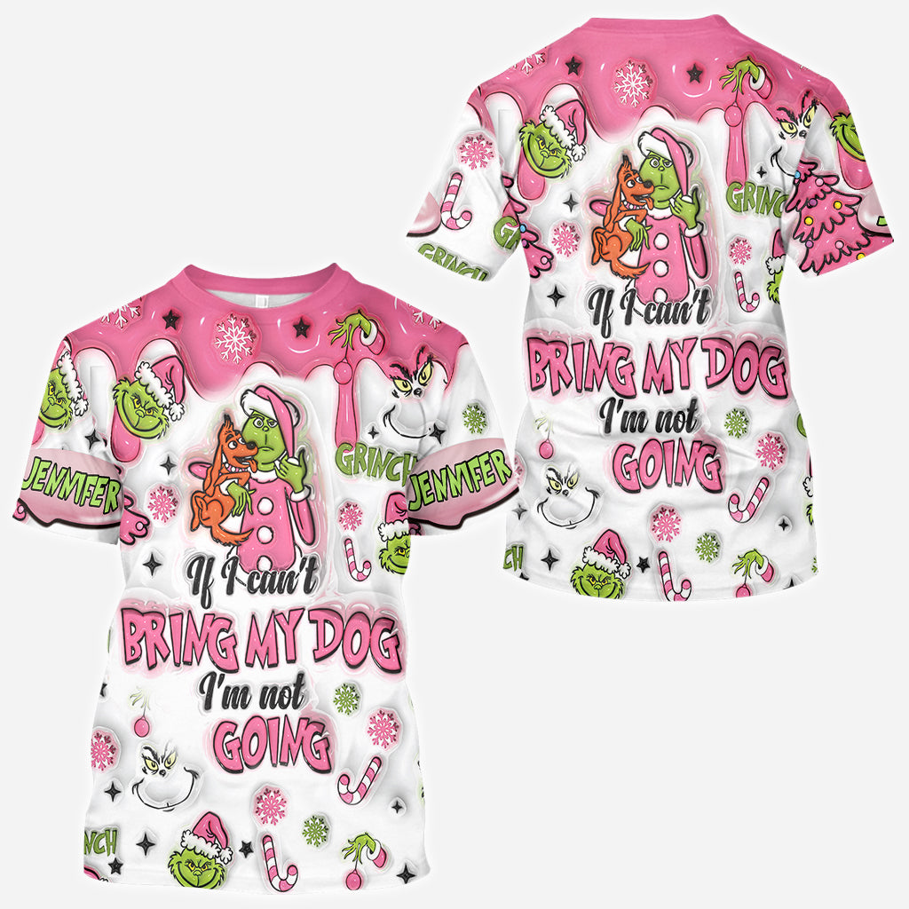Personalized Christmas All Over Shirt with Grinch Design for Dog Lovers All Over Shirt GradoCreations