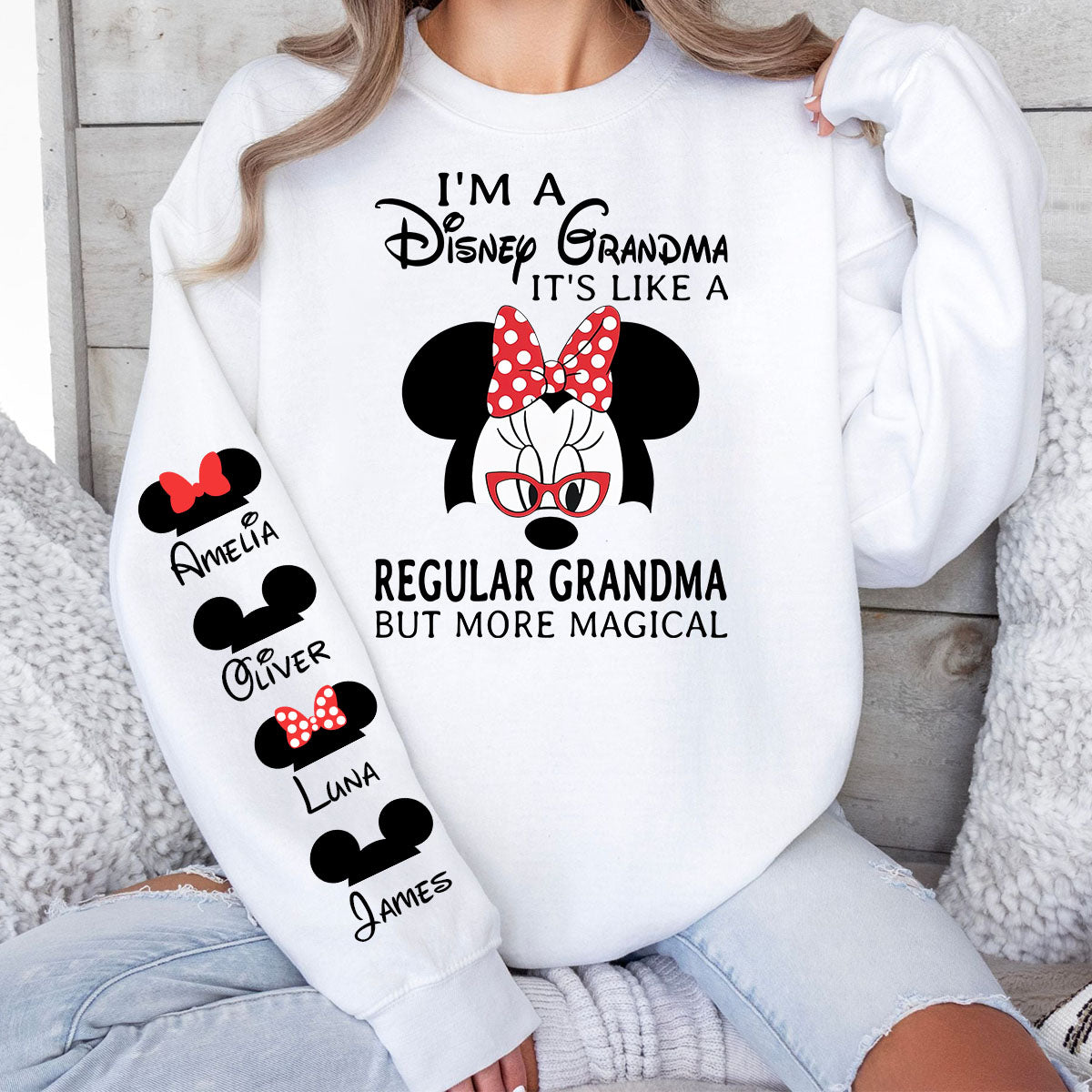 Personalized Disney Grandma All Over Shirt with Custom Names All Over Shirt GradoCreations