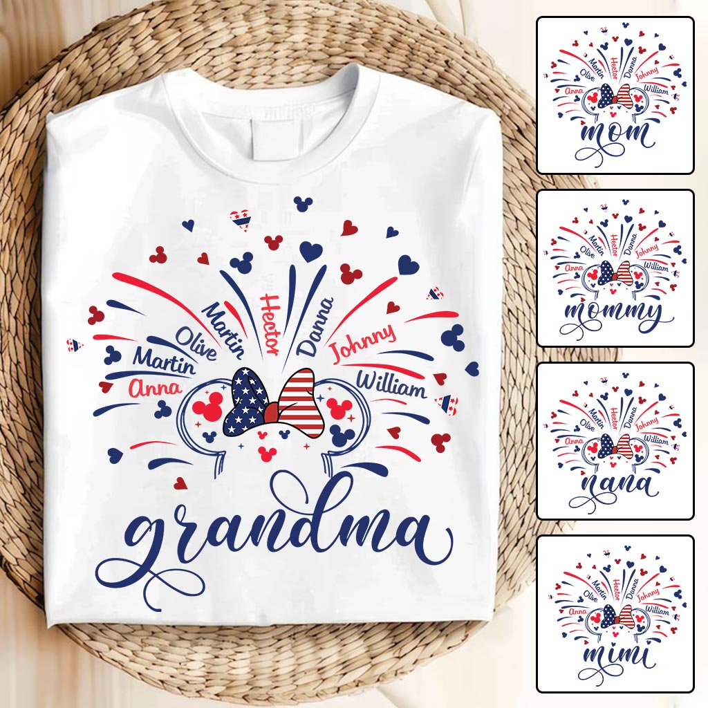 Personalized Firework Mouse T-shirt & Hoodie for Family | 4th of July Gift T-shirt & Hoodie GradoCreations