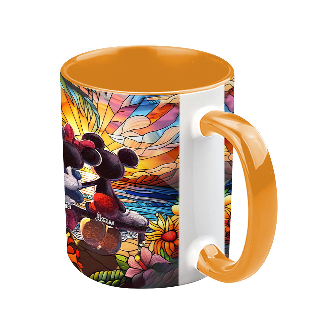 Personalized Sunset Accent Mug Custom Name Gift for Couples Accent Mug GradoCreations