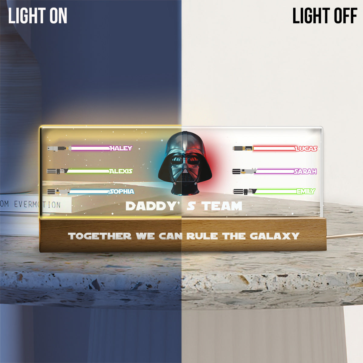 Personalized LED Night Light - Custom Star Wars Gift for Dad Custom LED Night Light GradoCreations