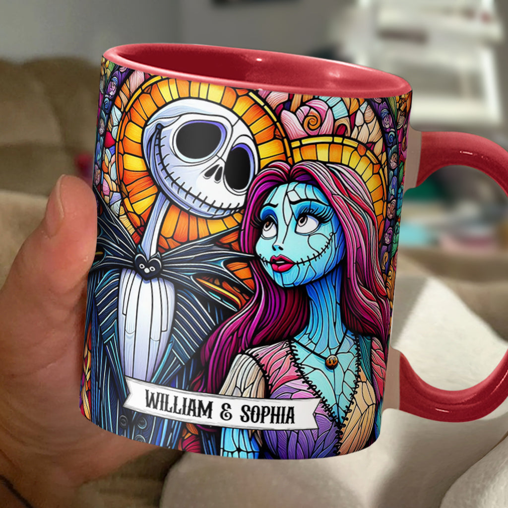 Personalized Jack and Sally Accent Mug Custom Couples Gift Accent Mug GradoCreations