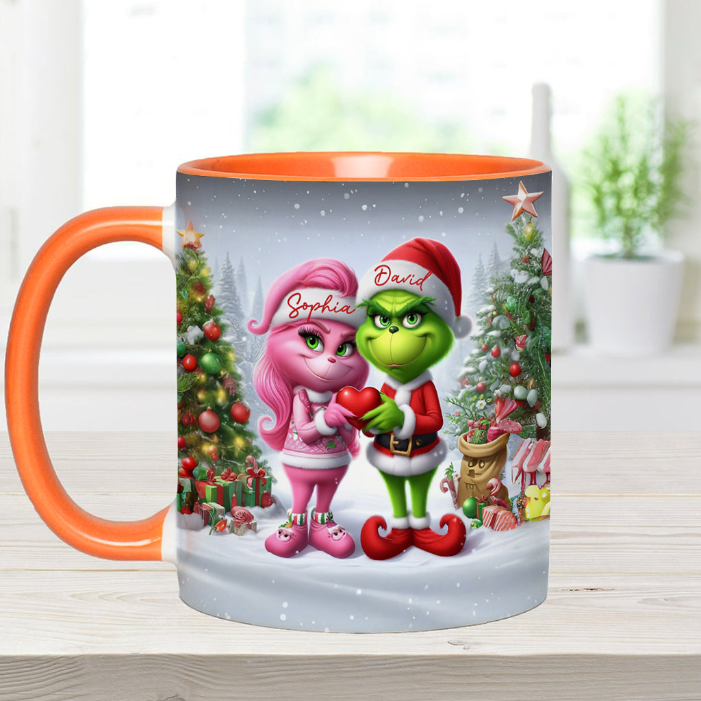 Personalized Merry Grinchmas Accent Mug Custom Name Gift for Christmas Accent Mug GradoCreations
