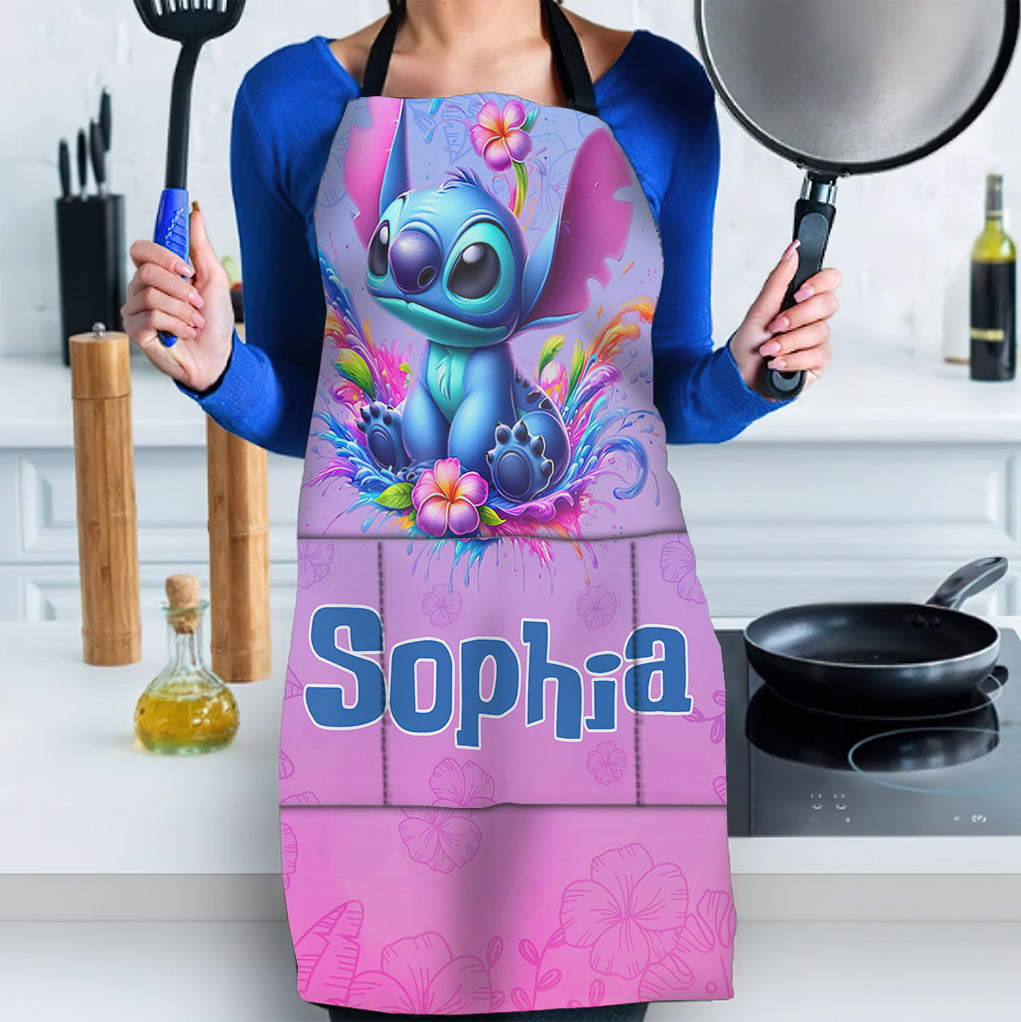 Personalized Colorful Ohana Apron with Custom Name Gift for Cooking Enthusiast Apron GradoCreations