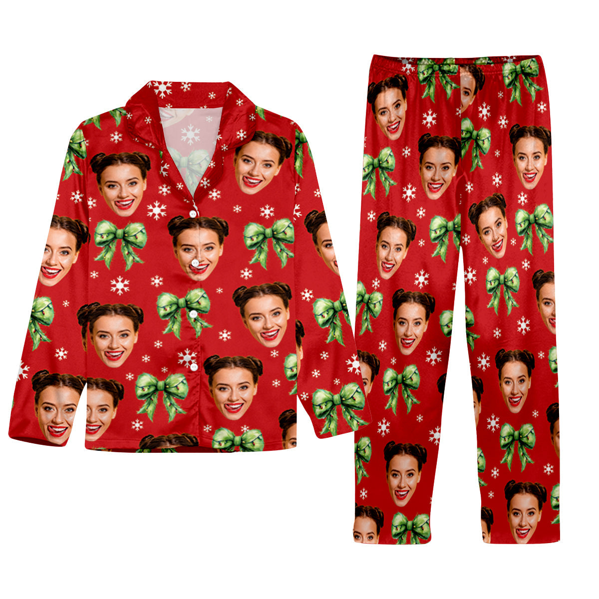 Personalized Christmas Button Down Pajama Set Cute Gift Idea Button Down Pajamas GradoCreations