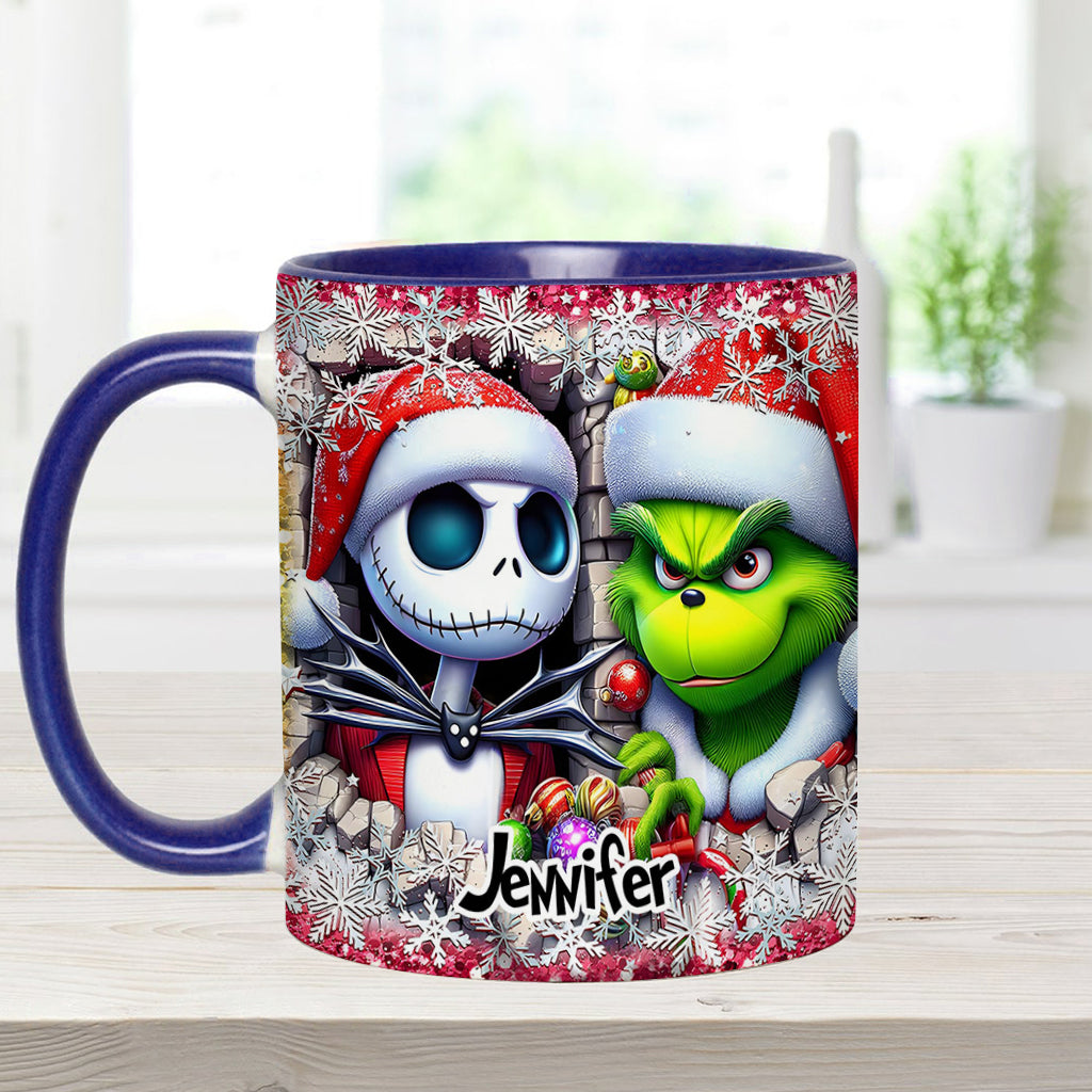 Personalized Nightmare Christmas Accent Mug Custom Name Gift Accent Mug GradoCreations
