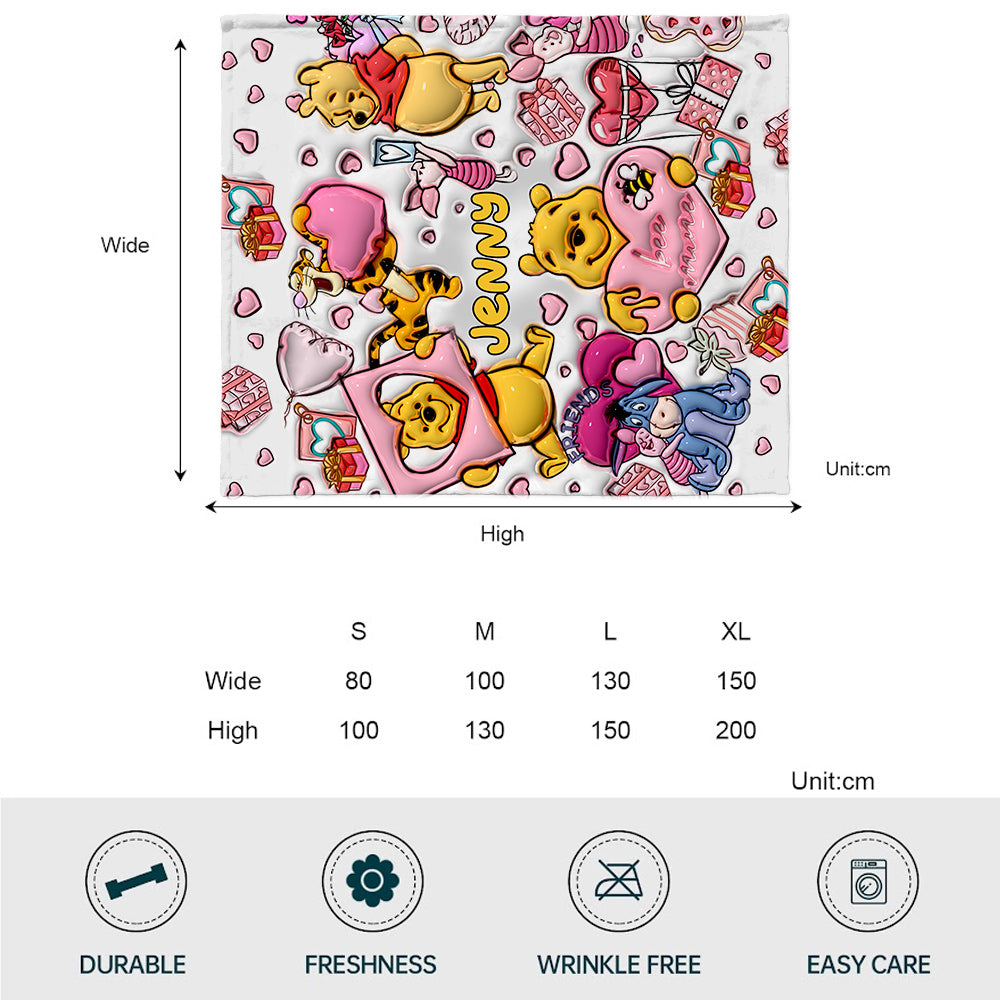 Personalized Winnie the Pooh Mouse Blanket Unique Gift for Loved Ones Blanket GradoCreations