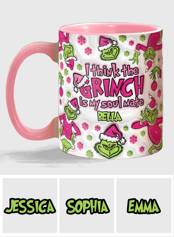 Personalized Grinch Accent Mug Custom Name Christmas Gift Accent Mug GradoCreations