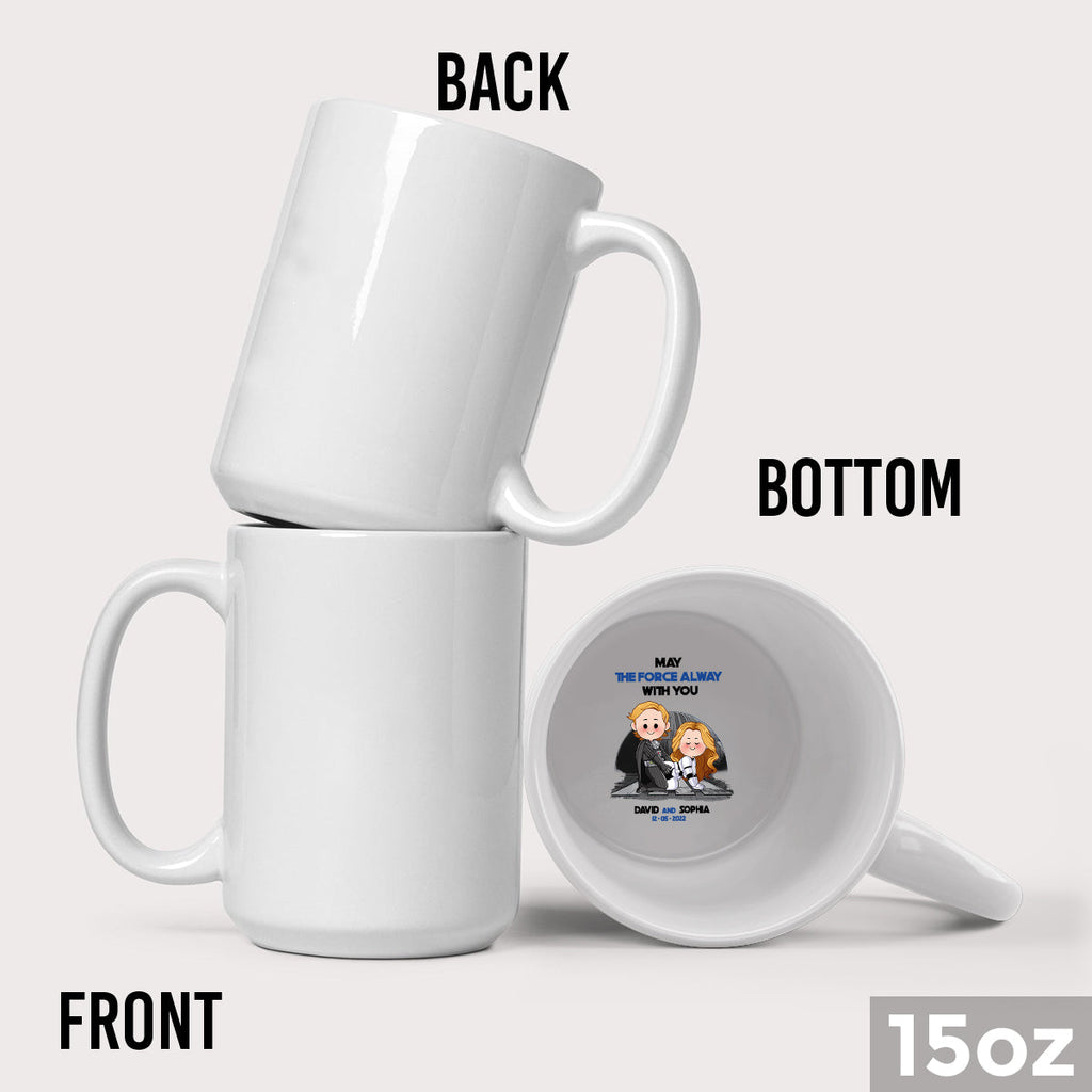 Personalized Hidden Message Coffee Mug with Custom Name - May The Force Be With You Gift Hidden Message Mug GradoCreations