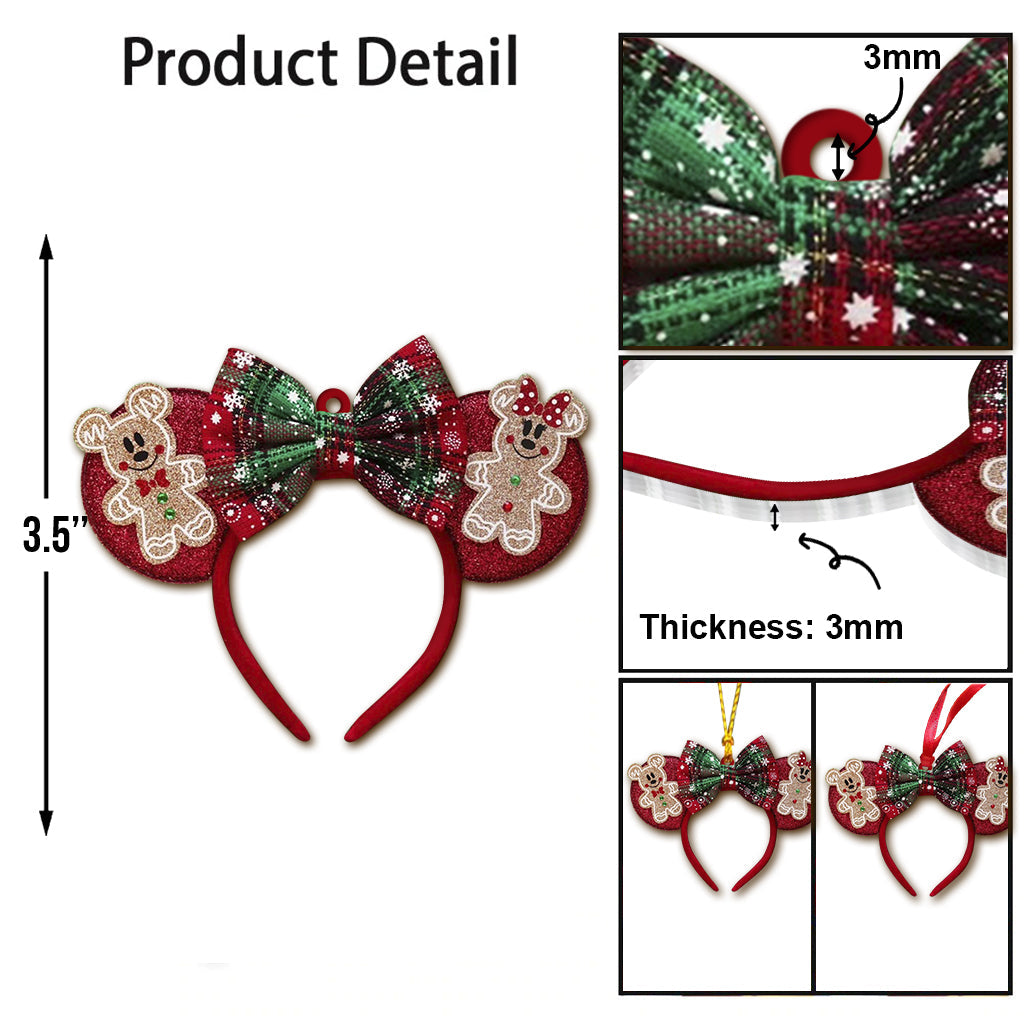 Personalized Christmas Mouse Ears Ornament Custom Name Gift Ornament GradoCreations