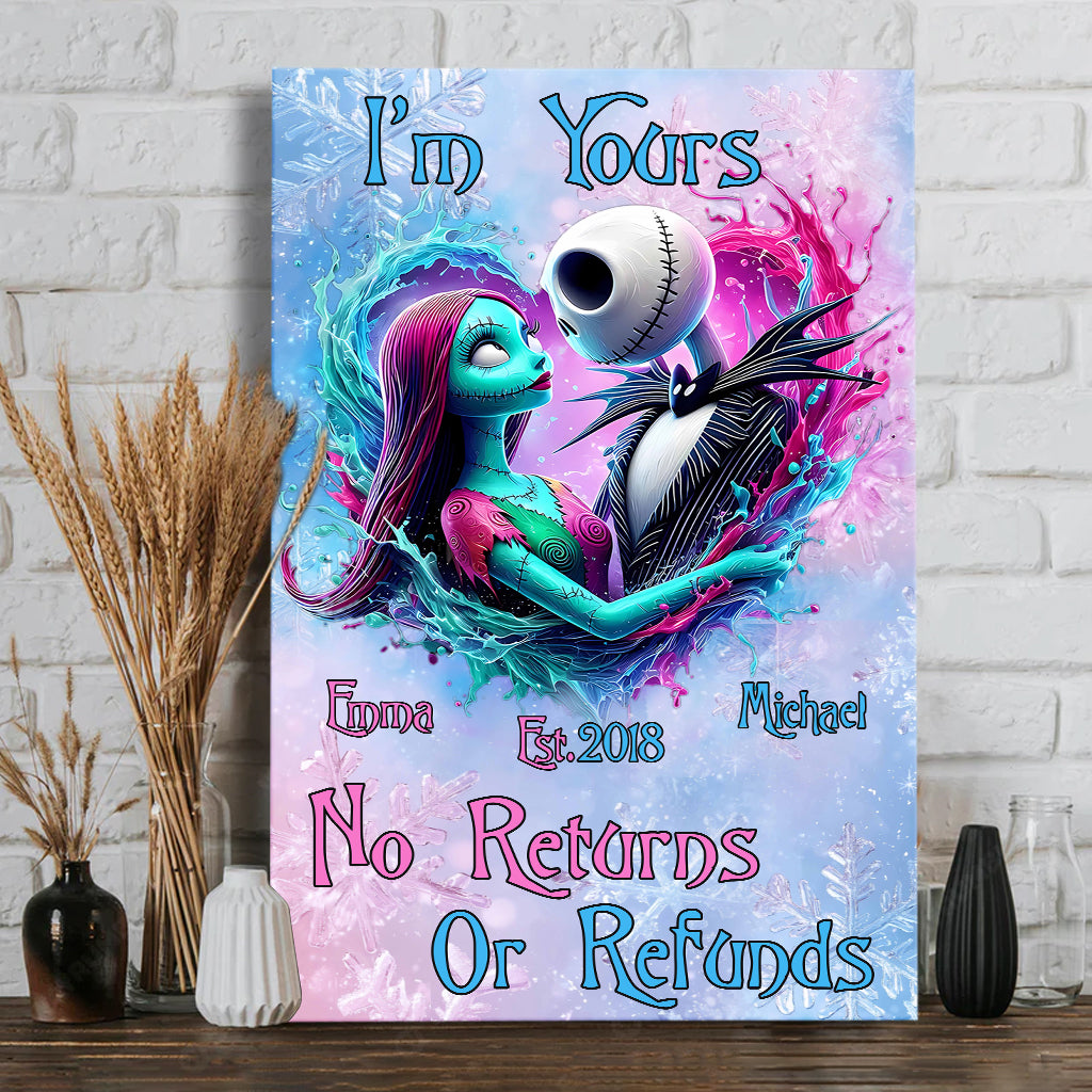 Personalized Nightmare Before Christmas Canvas Print Gift for Couples Canvas And Poster GradoCreations
