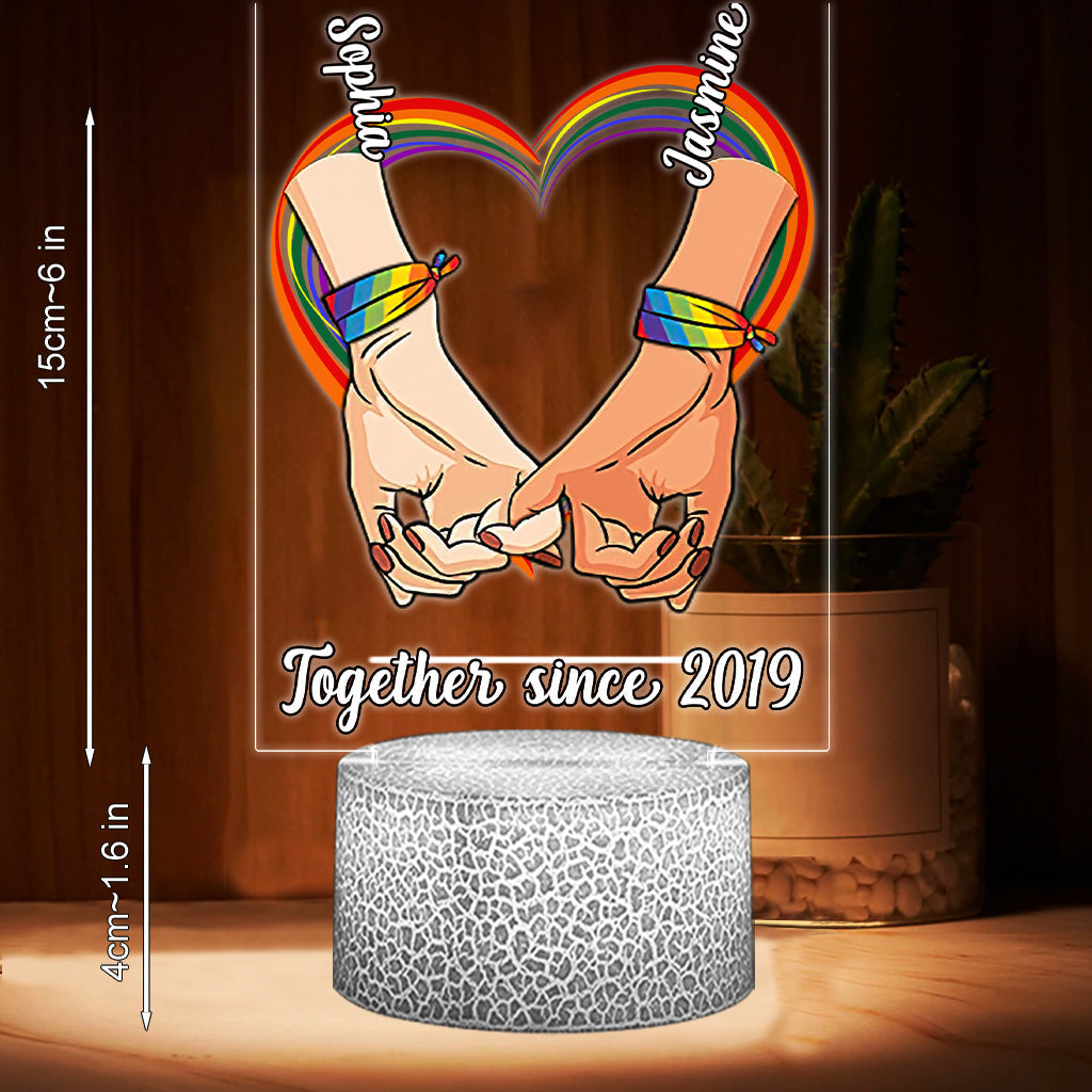 Personalized LGBT Support Shaped Plaque Light Base Gift Shaped Plaque Light Base GradoCreations