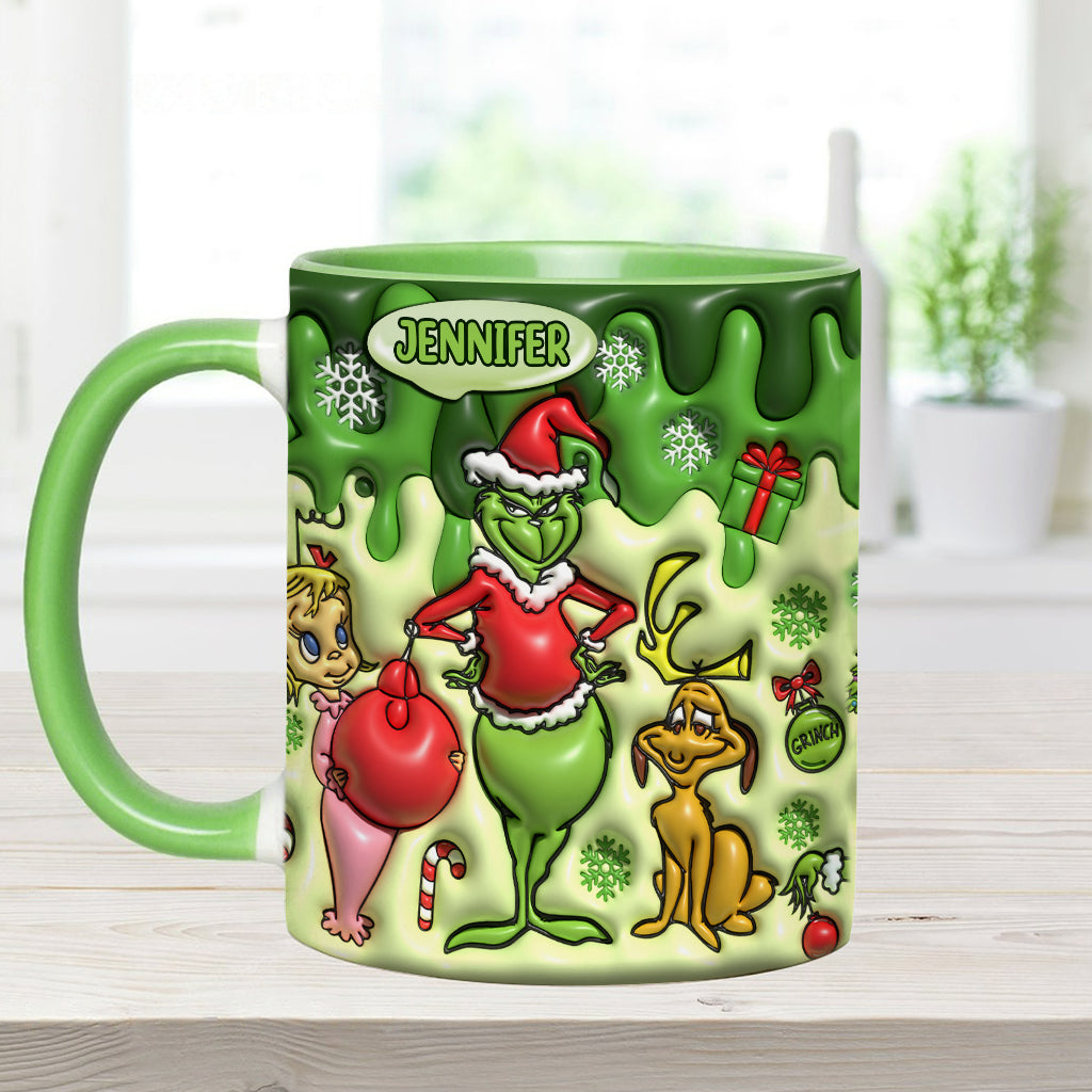 Personalized Grinch Accent Mug & Coaster Custom Name Gift Accent Mug GradoCreations
