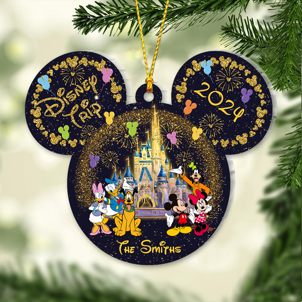 Personalized Disney Family Trip Mouse Ornament Custom Photo Gift Ornament GradoCreations