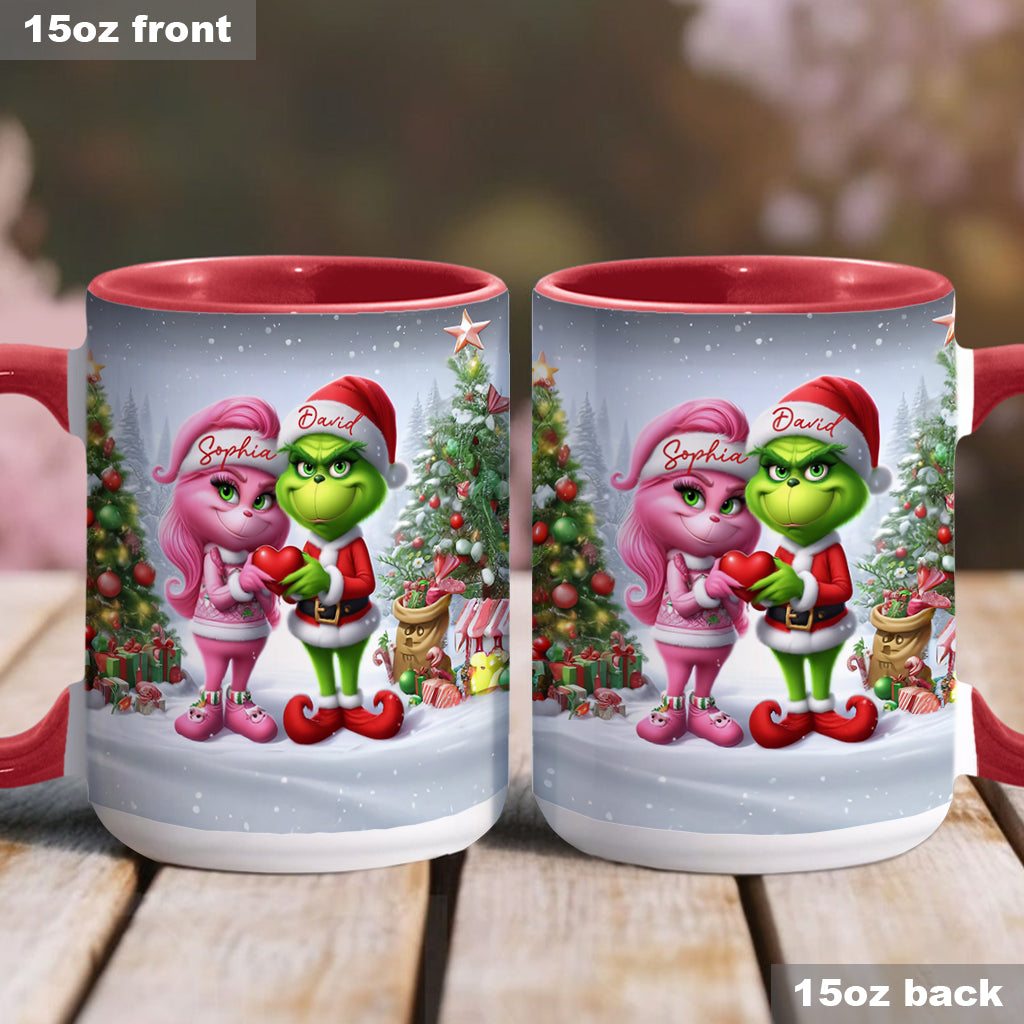 Personalized Merry Grinchmas Accent Mug Custom Name Gift for Christmas Accent Mug GradoCreations