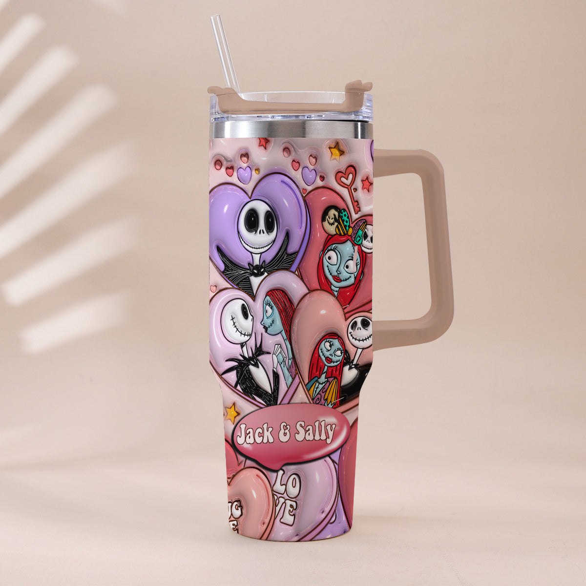 Personalized Tumbler With Handle for Couples | Unique Gift Idea Tumbler With Handle GradoCreations
