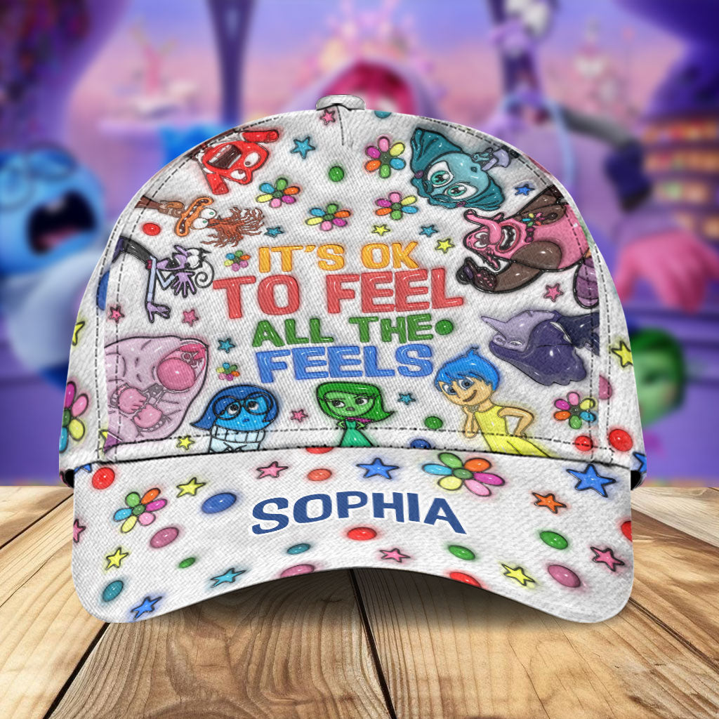 Personalized Classic Cap It's Ok to Feel All the Feels Custom Name Gift for Kids Classic Cap GradoCreations